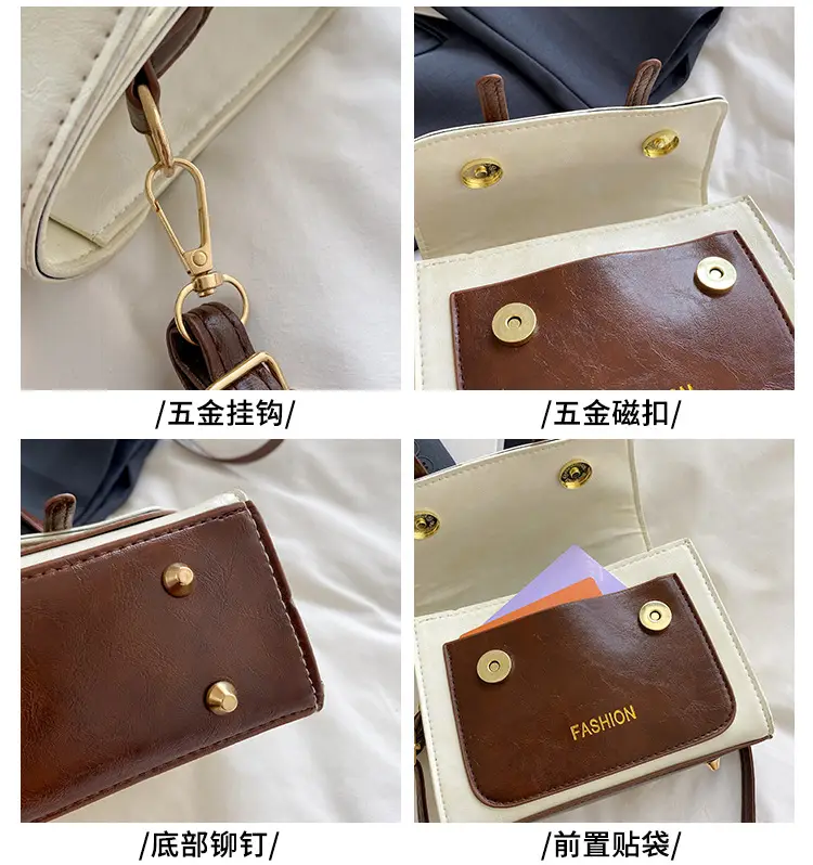 2025 Crossbody Bag Women Brown Black White Leather — feature 3