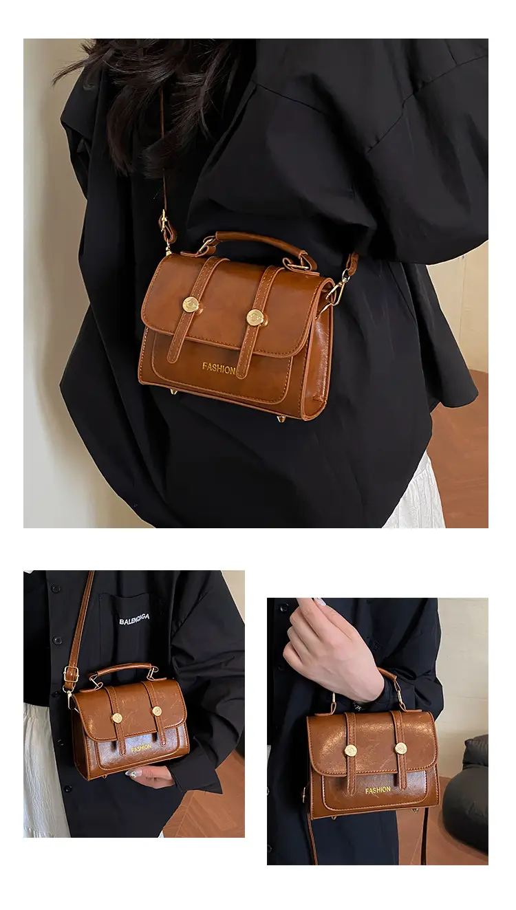 2025 Crossbody Bag Women Brown Black White Leather — feature 7