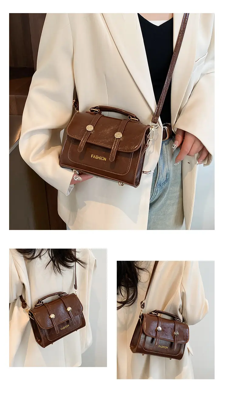 2025 Crossbody Bag Women Brown Black White Leather — feature 8