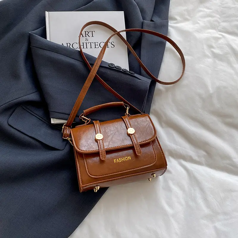 2025 Crossbody Bag Women Brown Black White Leather - Image 2