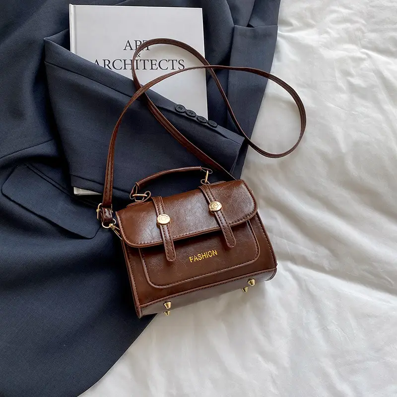 2025 Crossbody Bag Women Brown Black White Leather - Image 3