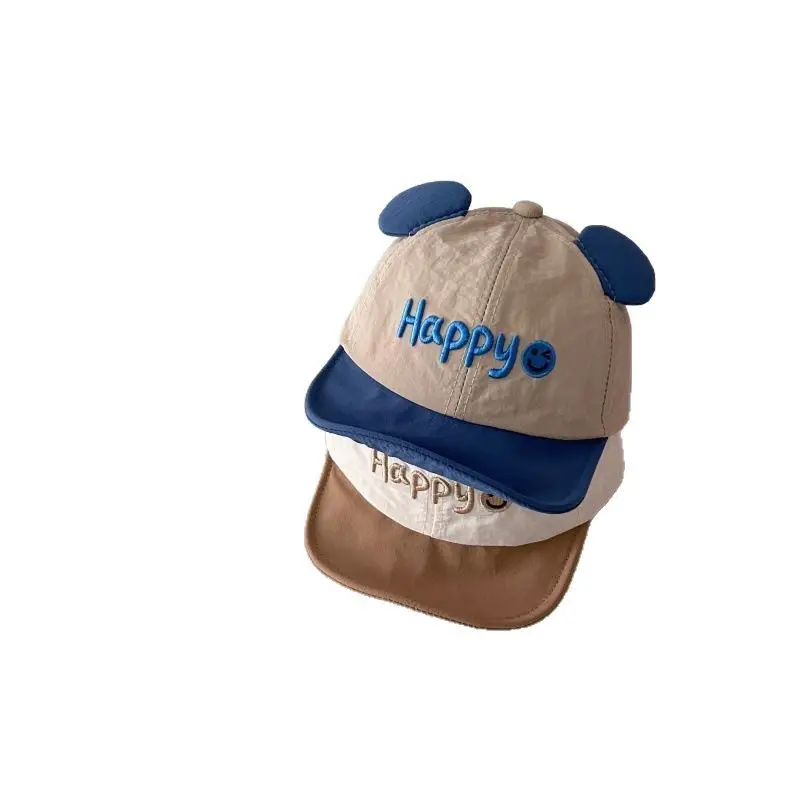 Baby Bear Hat Happy Design Cotton Beige White - Image 9