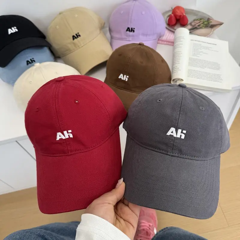 Women's AFH Embroidered Baseball Caps Red Brown Grey - Image 7