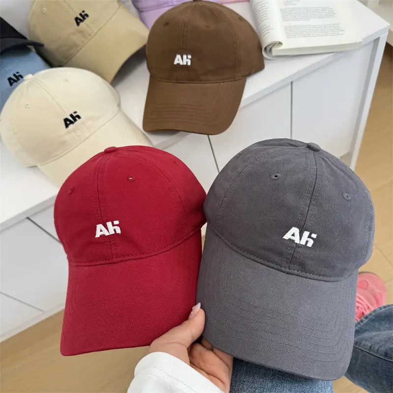 Women's AFH Embroidered Baseball Caps Red Brown Grey - Image 8