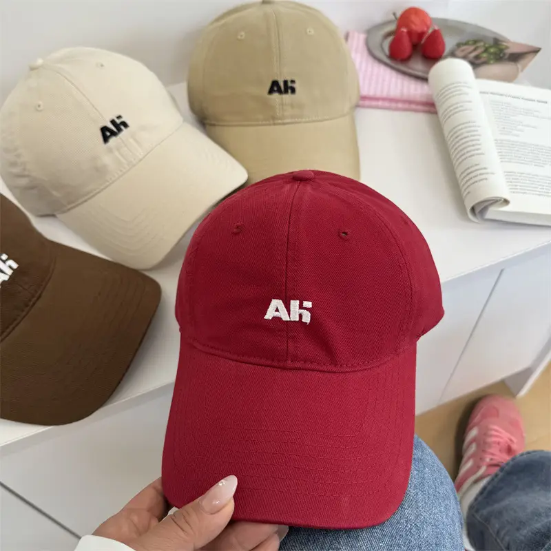 Women's AFH Embroidered Baseball Caps Red Brown Grey - Image 10