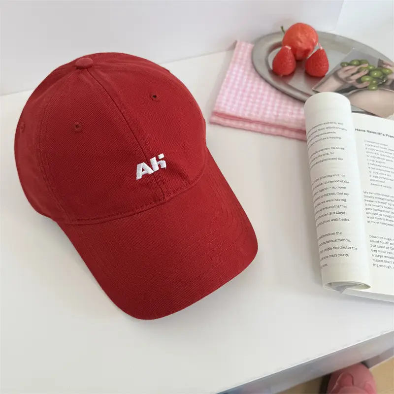 Women's AFH Embroidered Baseball Caps Red Brown Grey - Image 2
