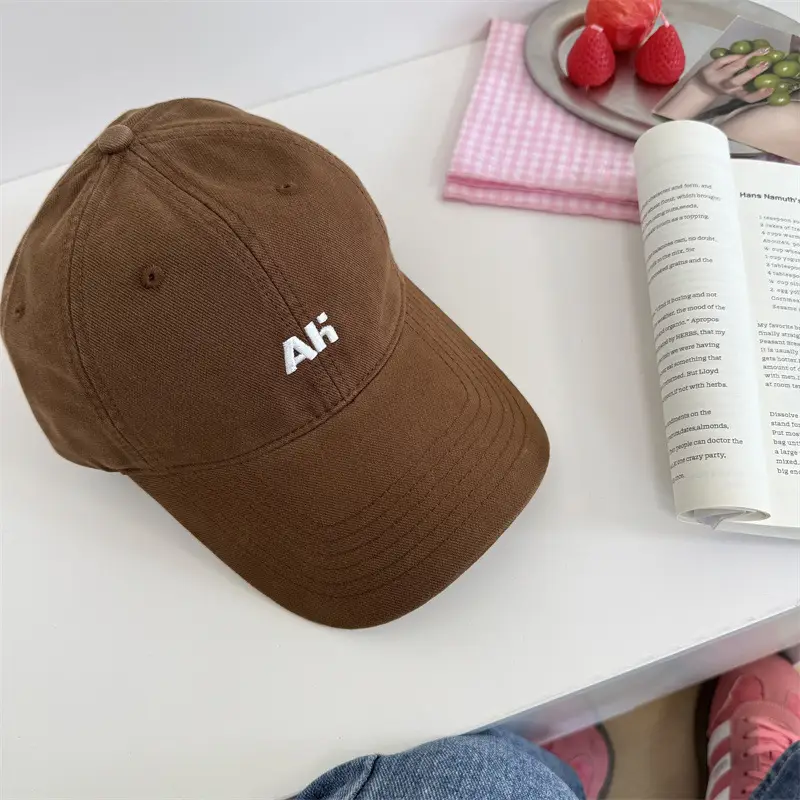 Women's AFH Embroidered Baseball Caps Red Brown Grey - Image 3