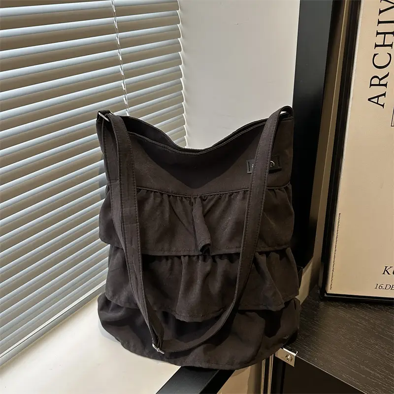 Women's Pleated New Tote Bag Korean Style Beige — feature 16