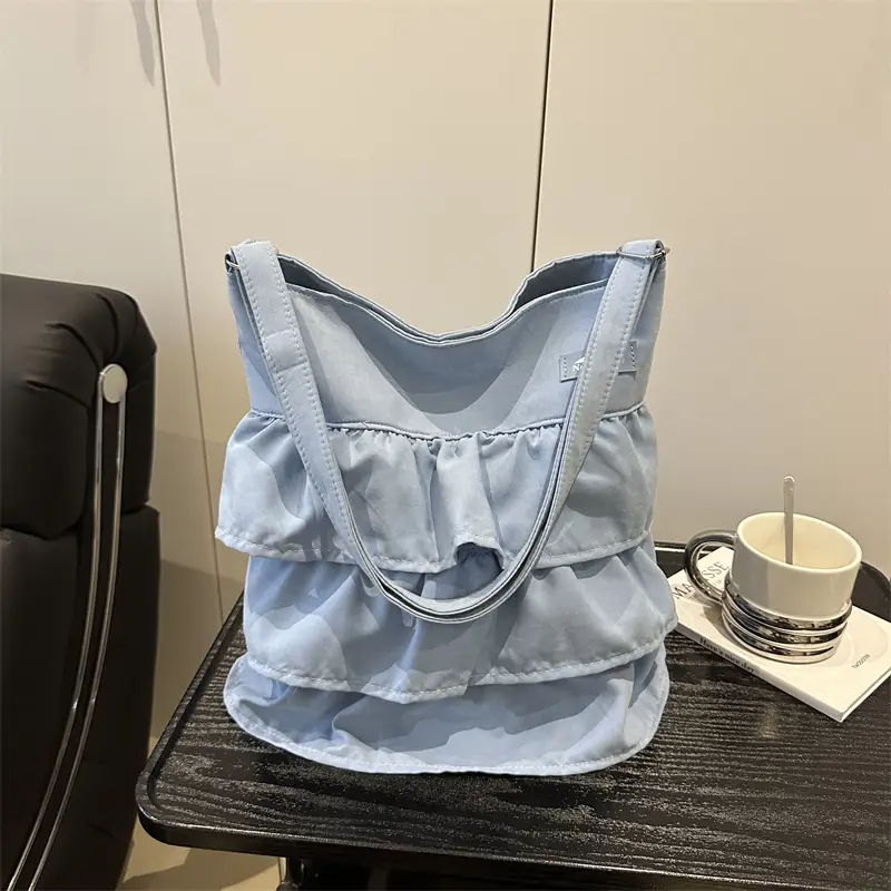 Women's Pleated New Tote Bag Korean Style Beige — feature 19
