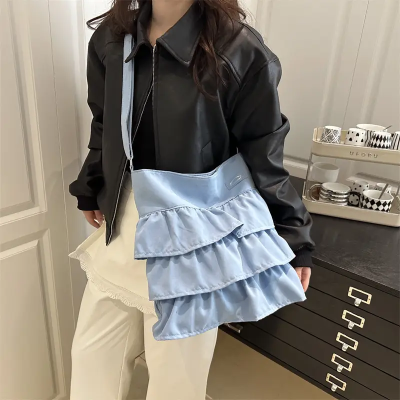 Women's Pleated New Tote Bag Korean Style Beige — feature 24