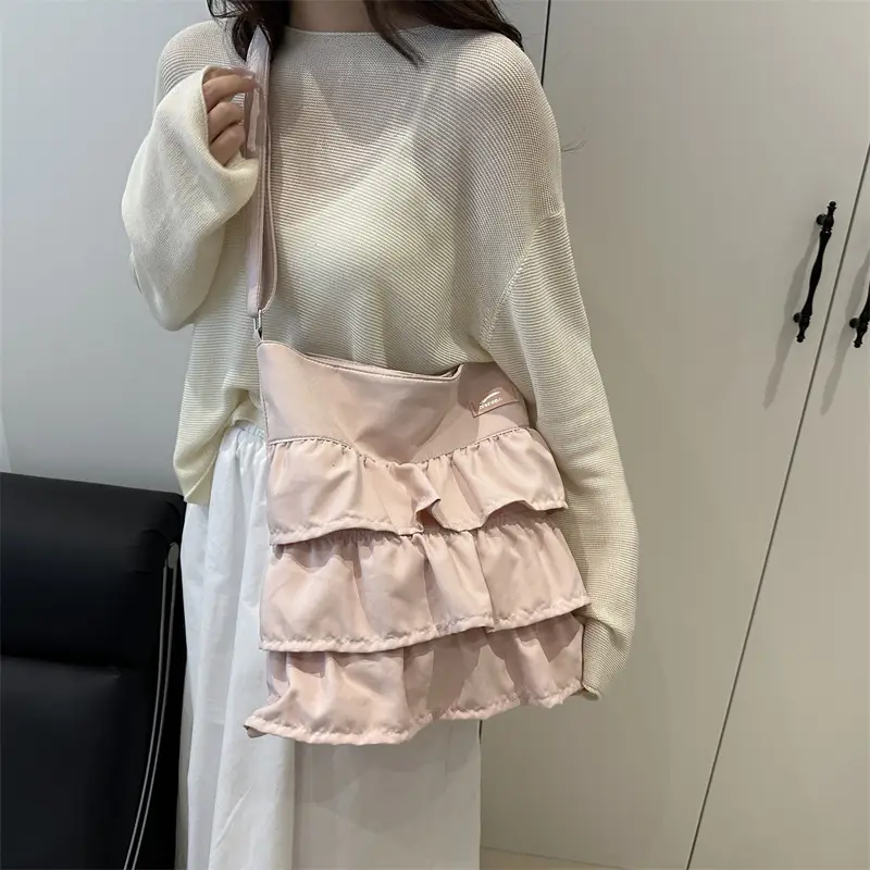 Women's Pleated New Tote Bag Korean Style Beige — feature 26
