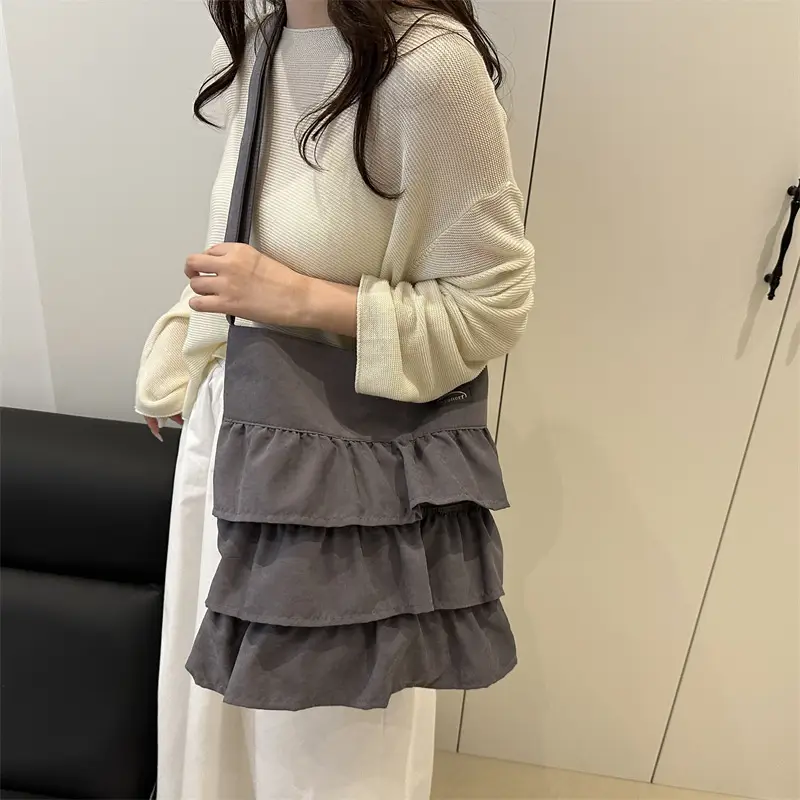 Women's Pleated New Tote Bag Korean Style Beige — feature 28