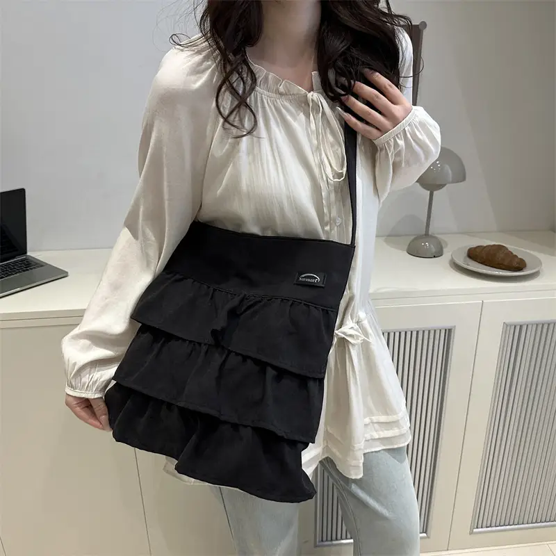 Women's Pleated New Tote Bag Korean Style Beige — feature 30