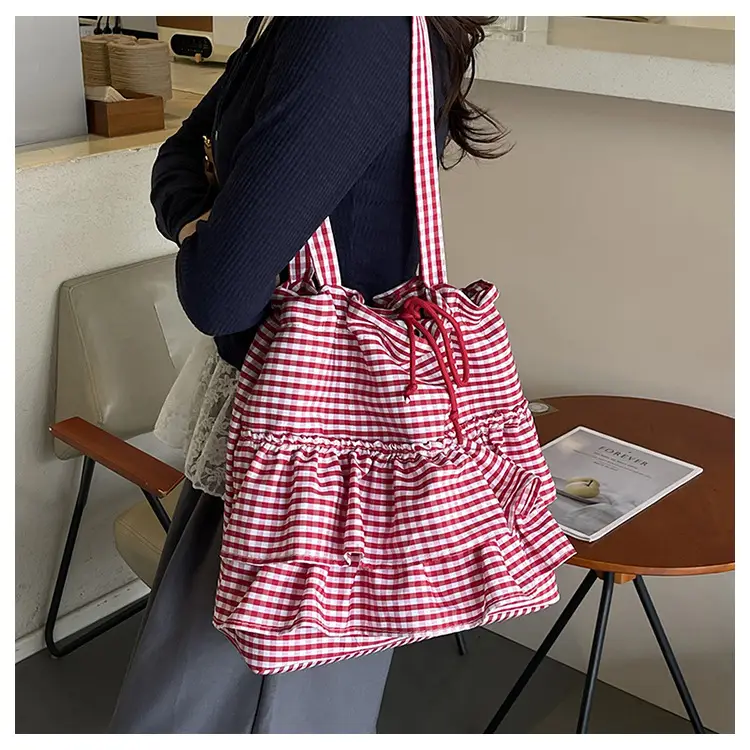 Korean Style Checkered Tote Bag for Women — feature 11