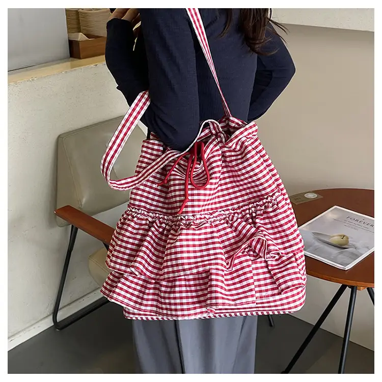 Korean Style Checkered Tote Bag for Women — feature 12