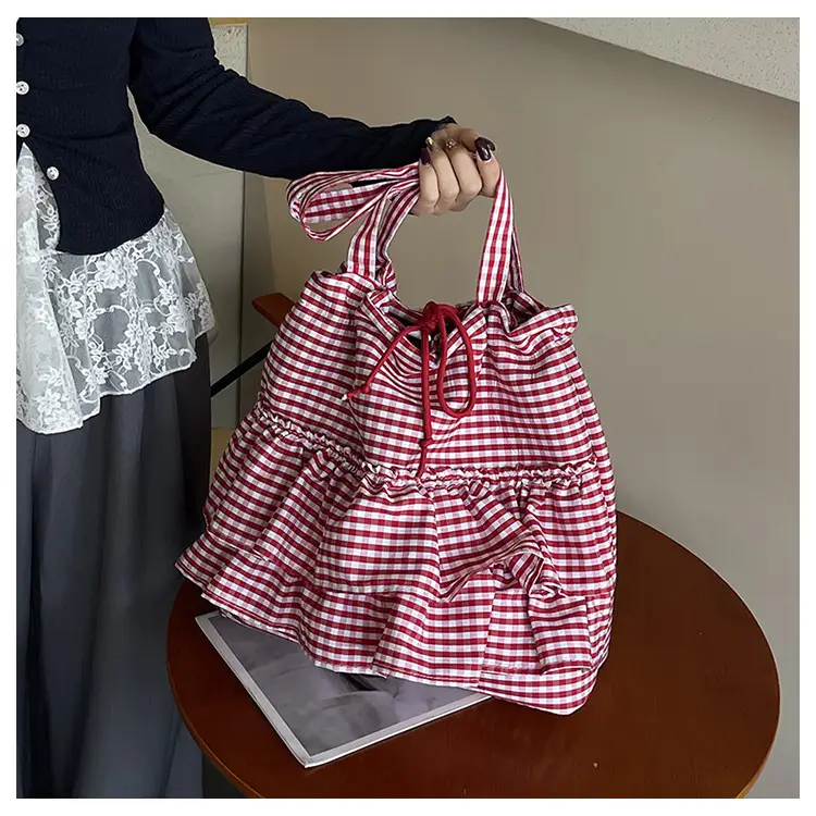 Korean Style Checkered Tote Bag for Women — feature 13