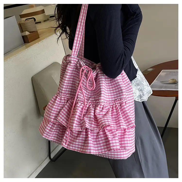 Korean Style Checkered Tote Bag for Women — feature 14