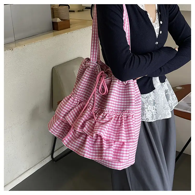 Korean Style Checkered Tote Bag for Women — feature 15