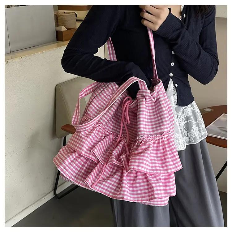 Korean Style Checkered Tote Bag for Women — feature 16