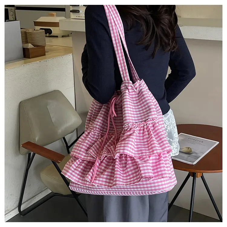 Korean Style Checkered Tote Bag for Women — feature 17