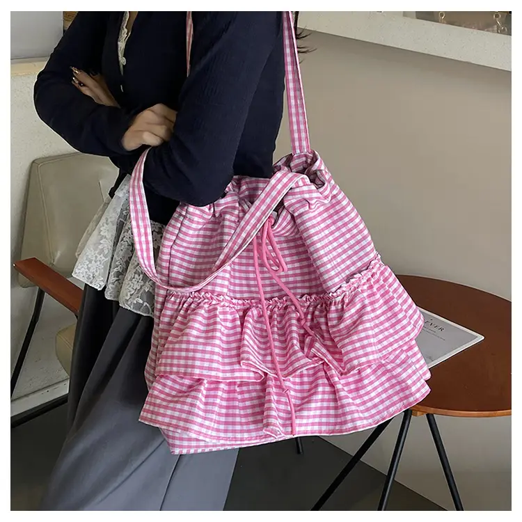 Korean Style Checkered Tote Bag for Women — feature 18
