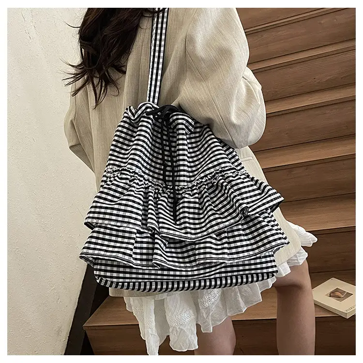 Korean Style Checkered Tote Bag for Women — feature 19