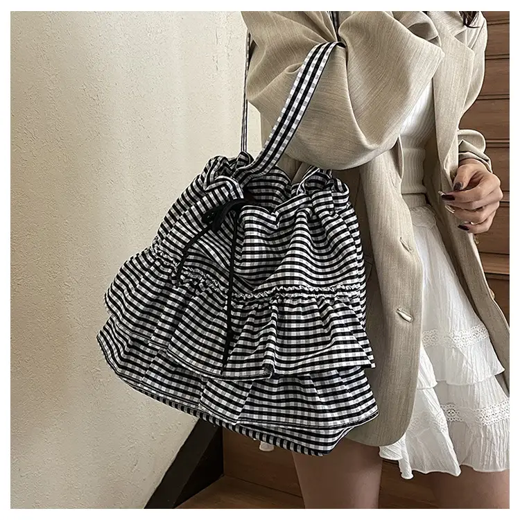 Korean Style Checkered Tote Bag for Women — feature 21