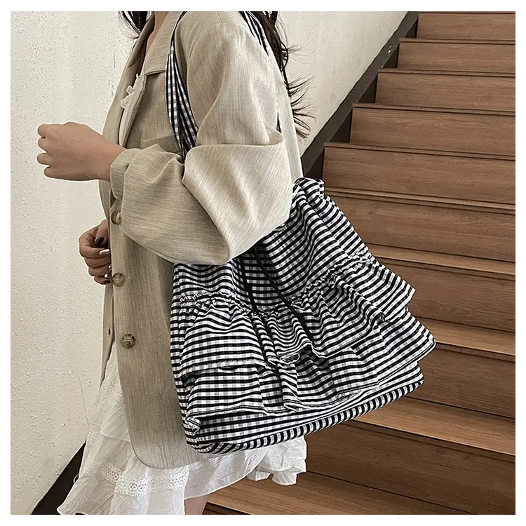 Korean Style Checkered Tote Bag for Women — feature 22