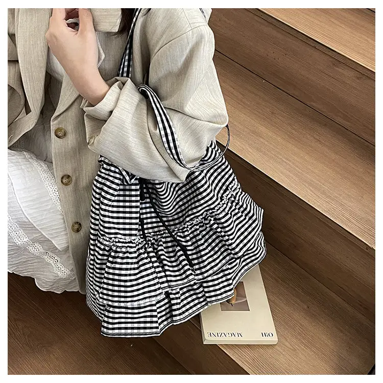 Korean Style Checkered Tote Bag for Women — feature 23