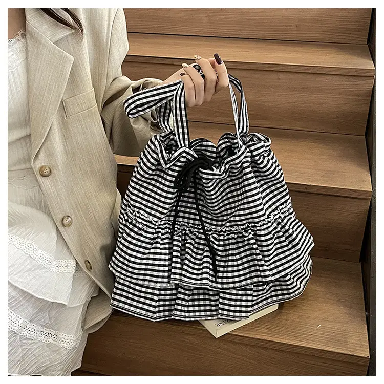 Korean Style Checkered Tote Bag for Women — feature 24