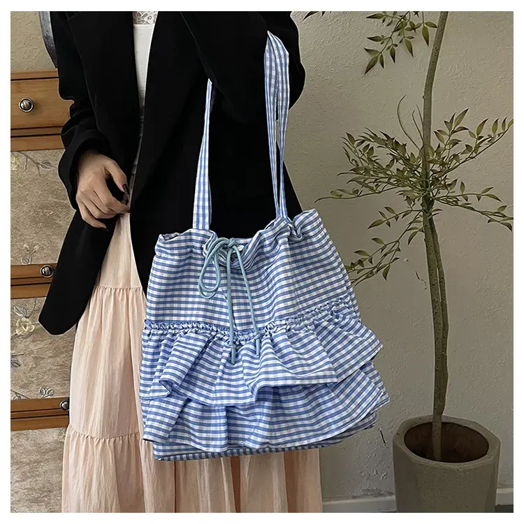 Korean Style Checkered Tote Bag for Women — feature 25