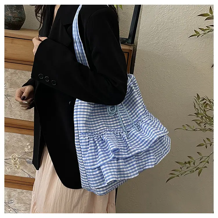 Korean Style Checkered Tote Bag for Women — feature 26