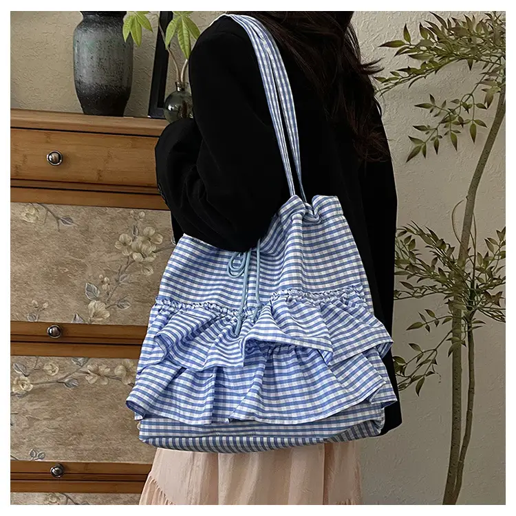 Korean Style Checkered Tote Bag for Women — feature 27