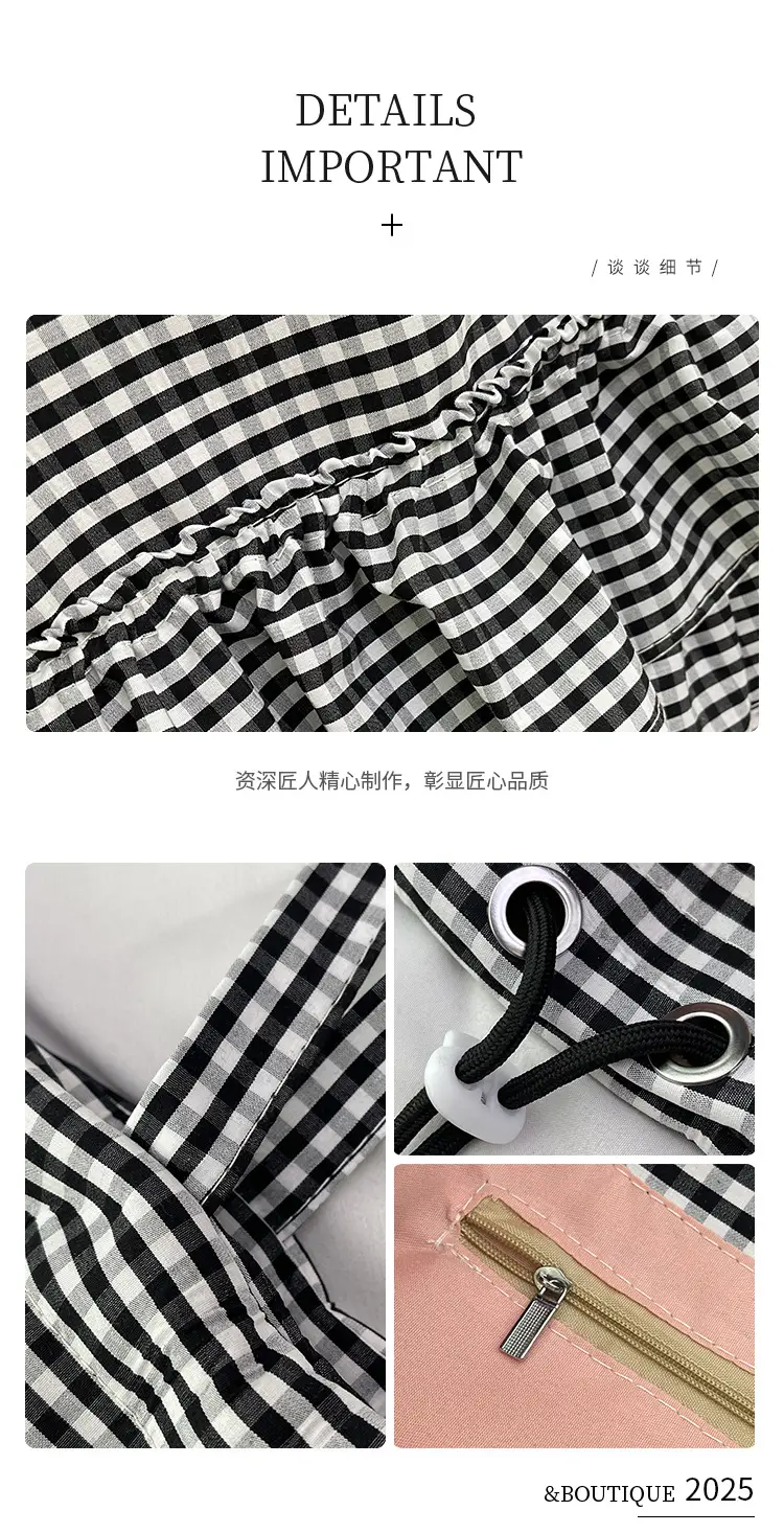 Korean Style Checkered Tote Bag for Women — feature 4