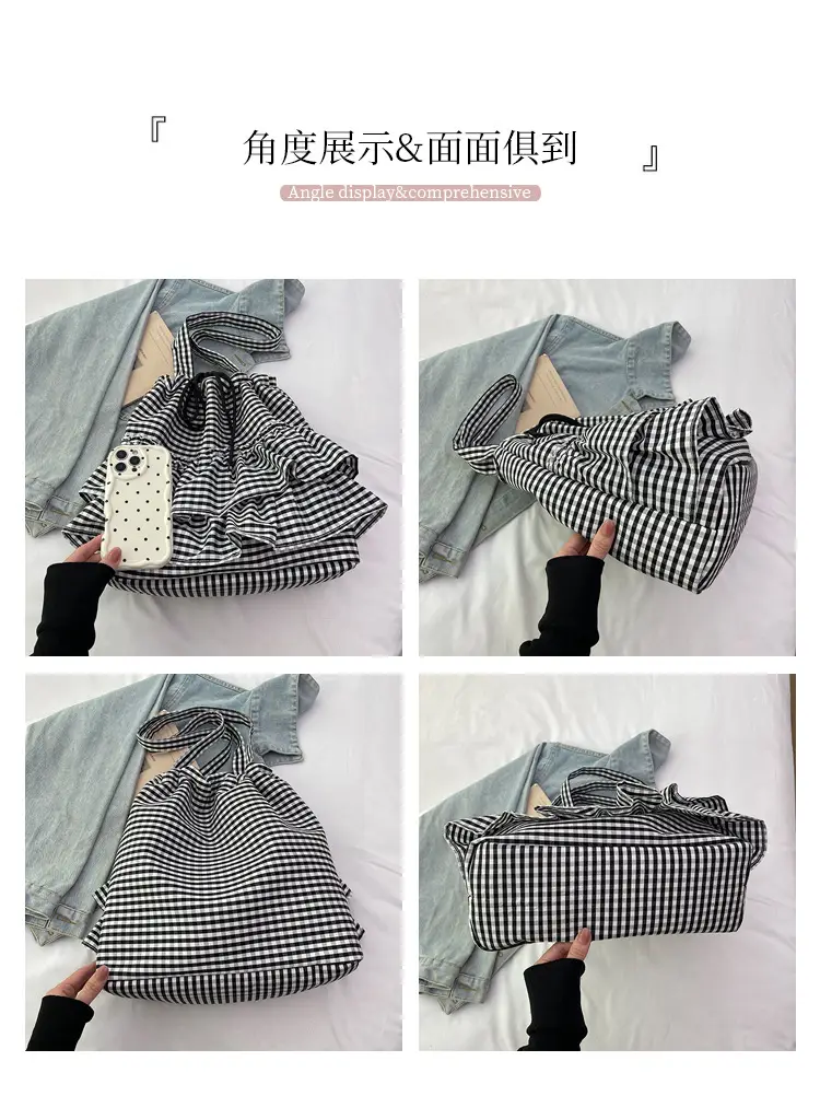 Korean Style Checkered Tote Bag for Women — feature 6