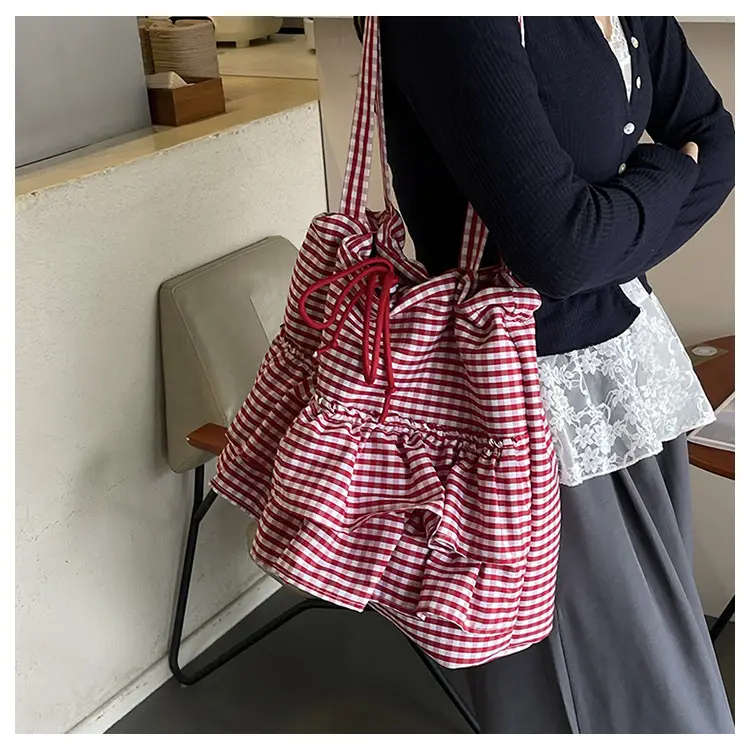 Korean Style Checkered Tote Bag for Women — feature 7