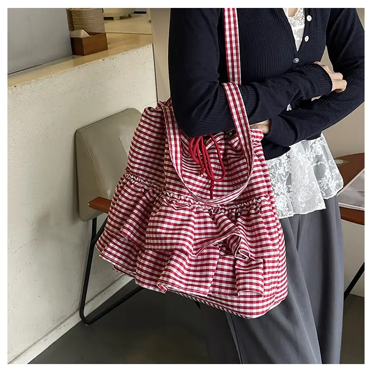 Korean Style Checkered Tote Bag for Women — feature 8