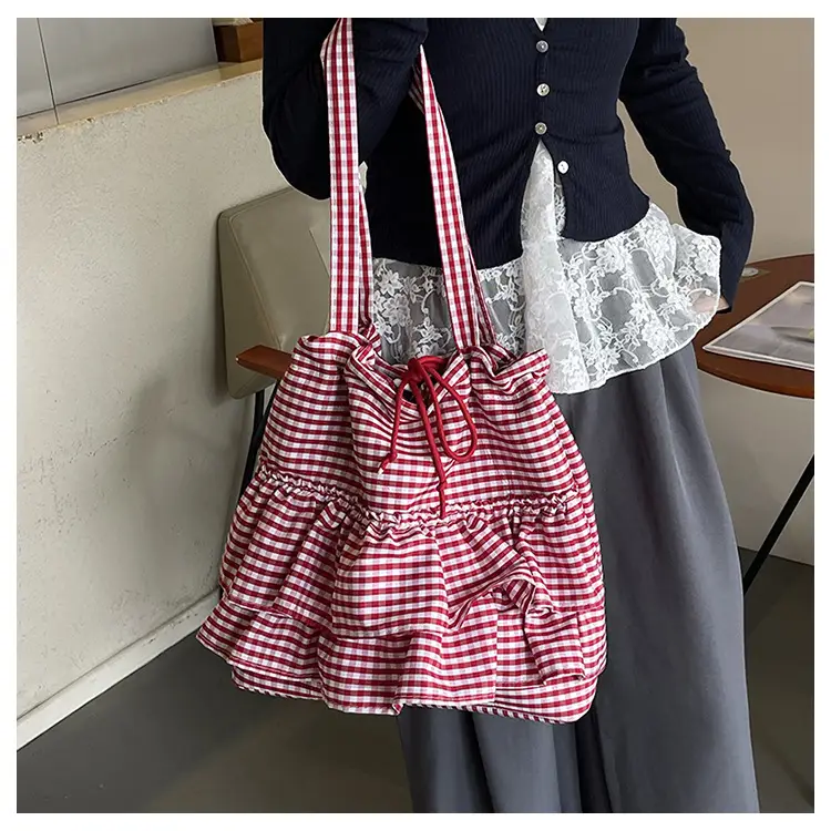 Korean Style Checkered Tote Bag for Women — feature 9