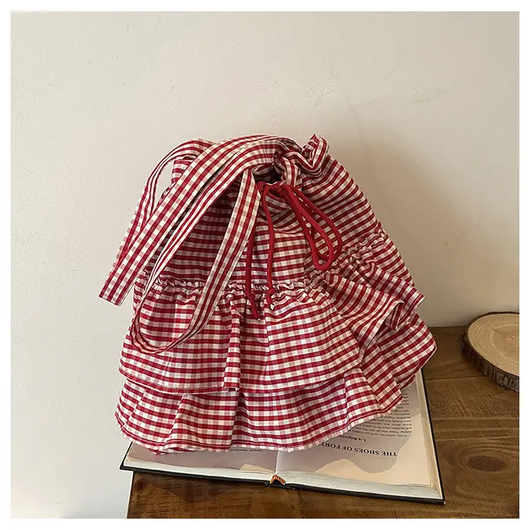 Korean Style Checkered Tote Bag for Women - Image 2