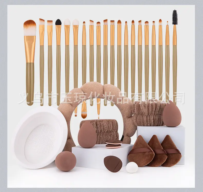 33-Piece Pink Makeup Brushes Set for Foundation, Powder, & Eyeshadow — feature 8