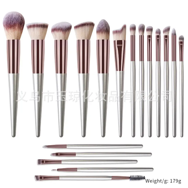 33-Piece Pink Makeup Brushes Set for Foundation, Powder, & Eyeshadow - Image 13