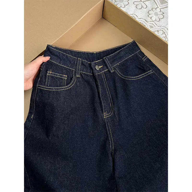 Dark Blue Wide Leg Jeans 2025 Women - Image 3