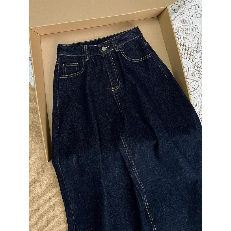 Dark Blue Wide Leg Jeans 2025 Women - Image 5