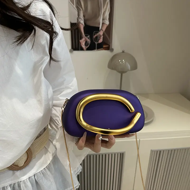 2025 New Clutch Bag Metal Decoration Wrist European American Cross-border Personality Evening Dress Evening Bag Shoulder Crosbody Bag luggage and leather goods - Image 11