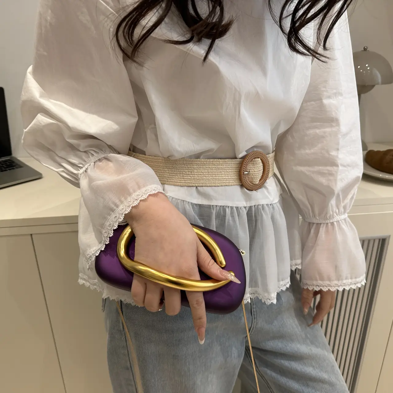 2025 New Clutch Bag Metal Decoration Wrist European American Cross-border Personality Evening Dress Evening Bag Shoulder Crosbody Bag luggage and leather goods — feature 11
