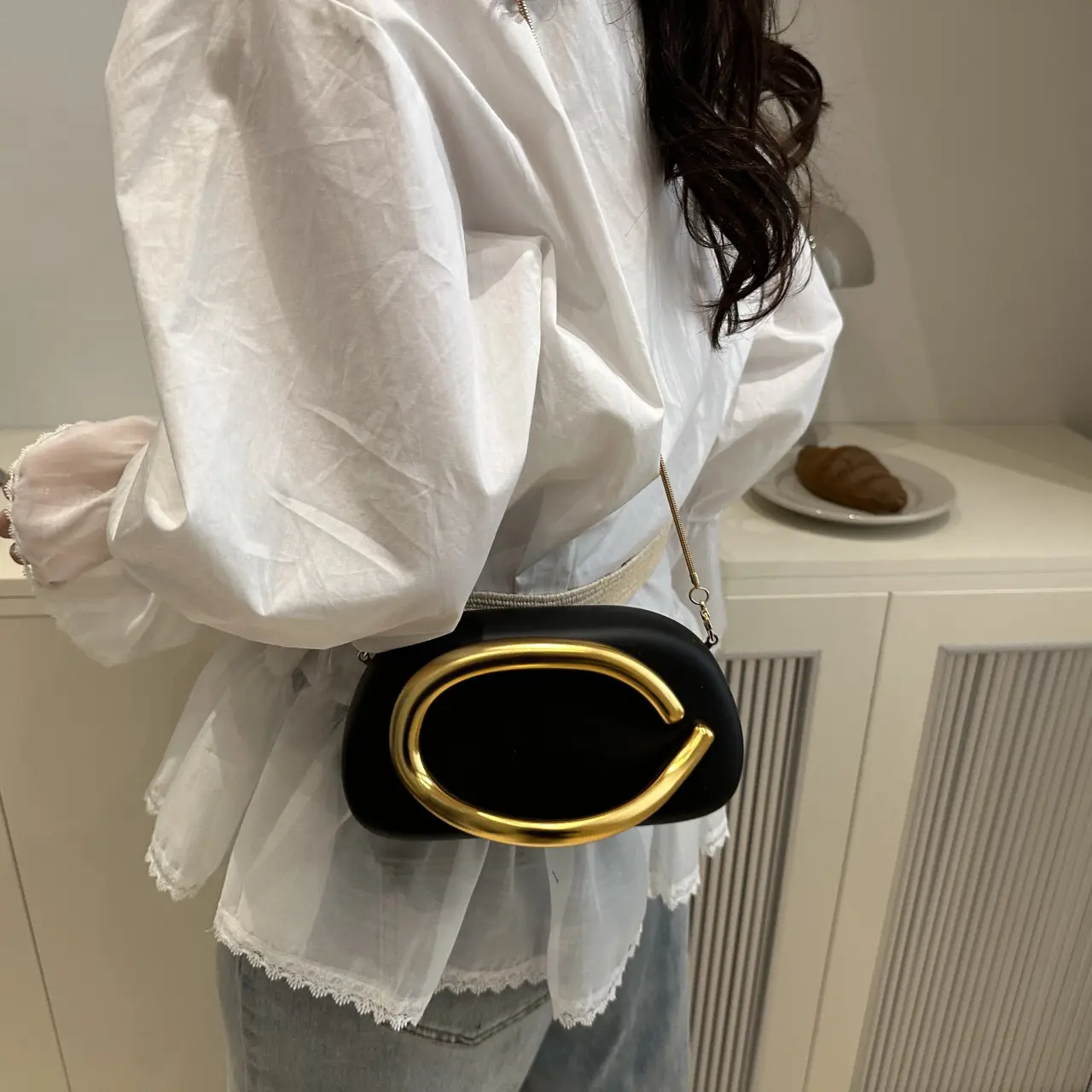 2025 New Clutch Bag Metal Decoration Wrist European American Cross-border Personality Evening Dress Evening Bag Shoulder Crosbody Bag luggage and leather goods — feature 12