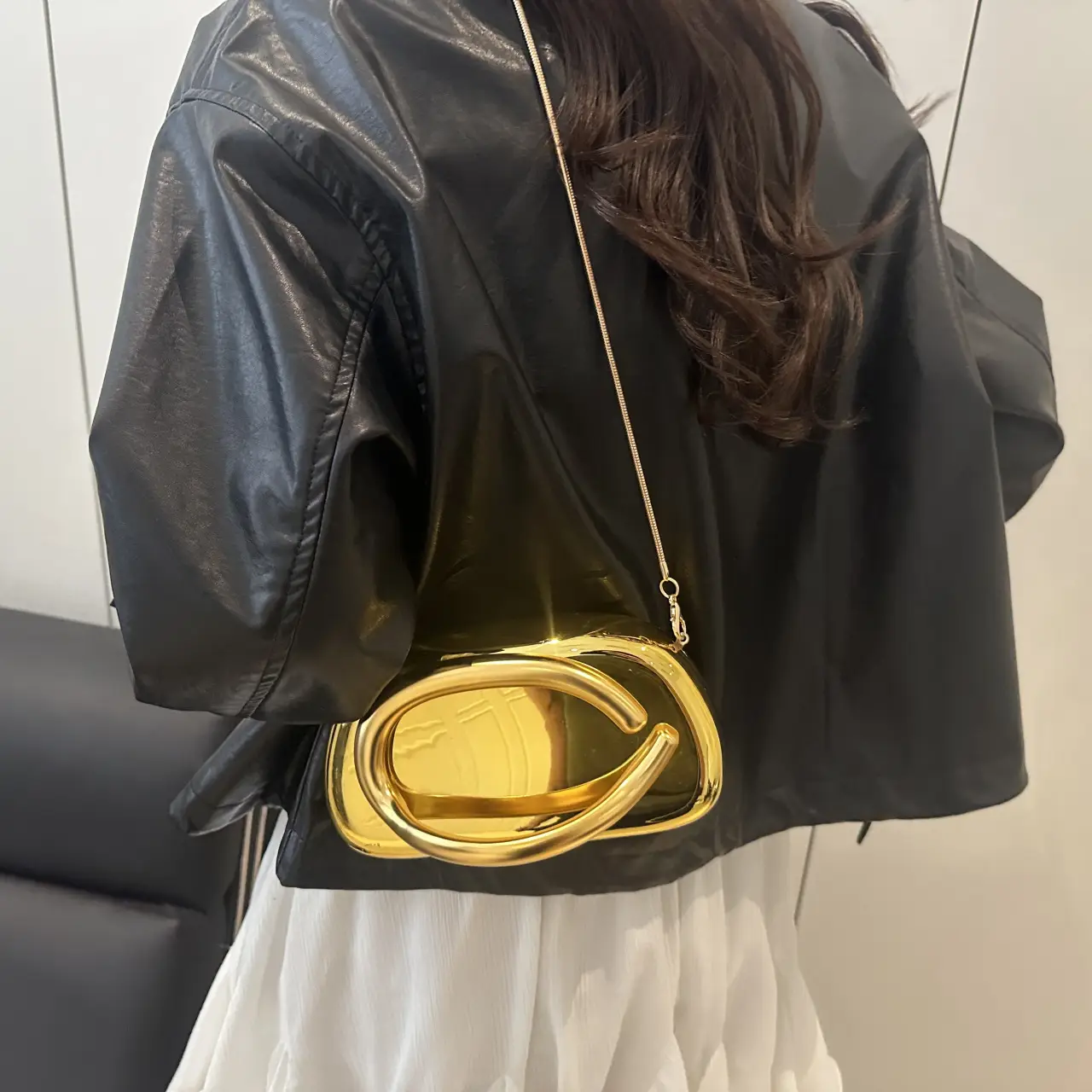 2025 New Clutch Bag Metal Decoration Wrist European American Cross-border Personality Evening Dress Evening Bag Shoulder Crosbody Bag luggage and leather goods — feature 9