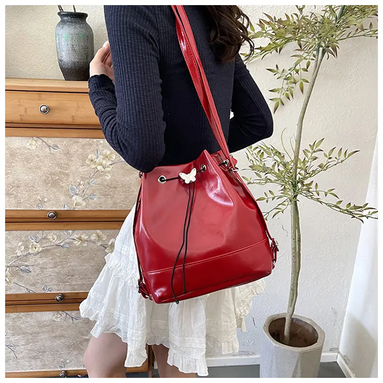 Fashion Western Bucket Bags Red Black Brown White — feature 10