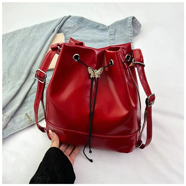 Fashion Western Bucket Bags Red Black Brown White — feature 22
