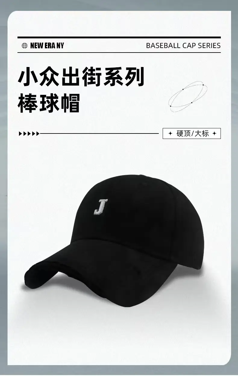 Women Baseball Cap Black Embroidered Retro Washed — feature 5